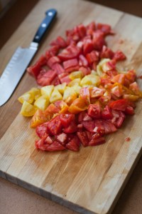 Tomato Bread Salad with Watercress Salsa Verde