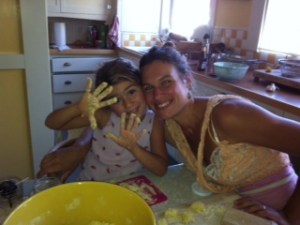 Mila making Gnocchi for her birthday dinner